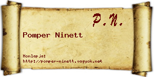 Pomper Ninett névjegykártya